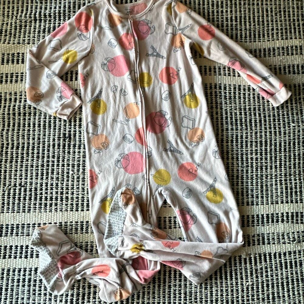 Carters size 8 pink footed PJS pink